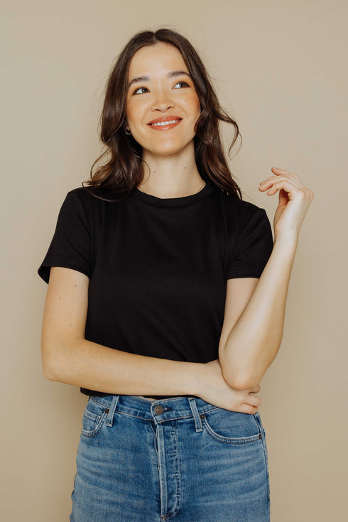 Jill-Crop Rib Tee